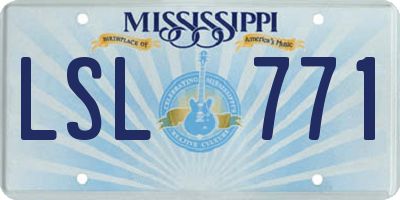 MS license plate LSL771