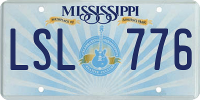 MS license plate LSL776