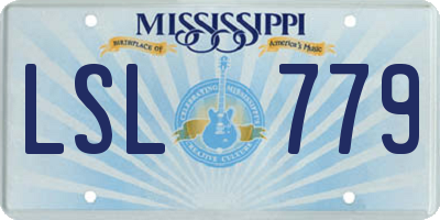 MS license plate LSL779