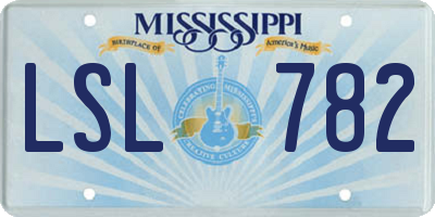 MS license plate LSL782