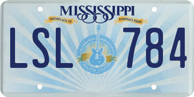 MS license plate LSL784