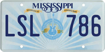 MS license plate LSL786