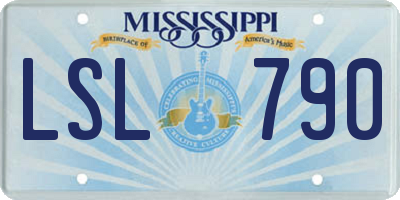 MS license plate LSL790