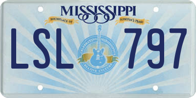 MS license plate LSL797