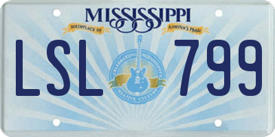 MS license plate LSL799