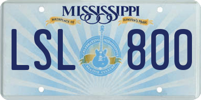MS license plate LSL800