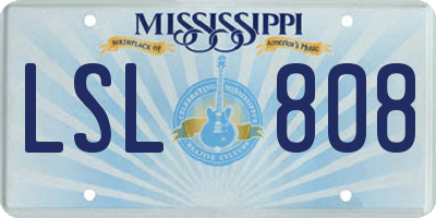 MS license plate LSL808