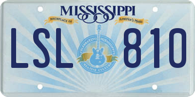 MS license plate LSL810