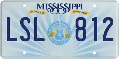 MS license plate LSL812