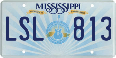 MS license plate LSL813