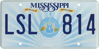 MS license plate LSL814
