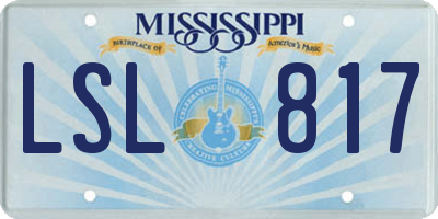 MS license plate LSL817