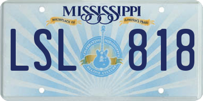 MS license plate LSL818