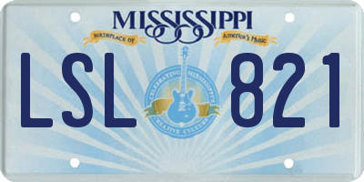 MS license plate LSL821