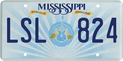 MS license plate LSL824