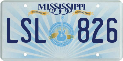 MS license plate LSL826