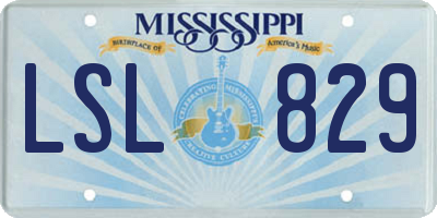 MS license plate LSL829
