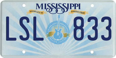 MS license plate LSL833