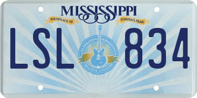 MS license plate LSL834