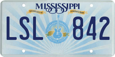 MS license plate LSL842