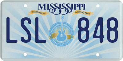 MS license plate LSL848