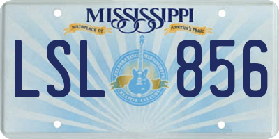 MS license plate LSL856