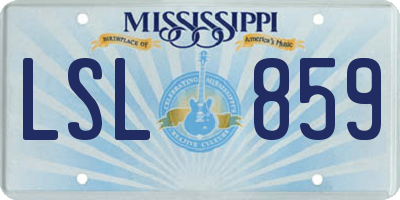 MS license plate LSL859