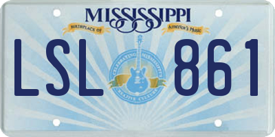 MS license plate LSL861