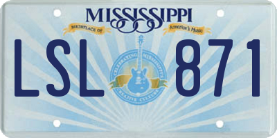 MS license plate LSL871