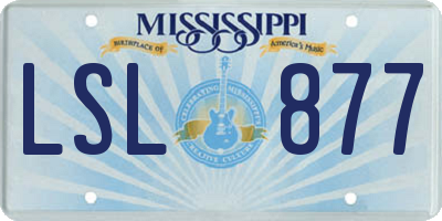MS license plate LSL877