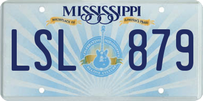 MS license plate LSL879
