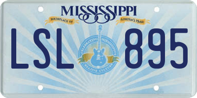 MS license plate LSL895