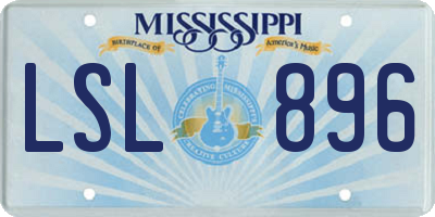 MS license plate LSL896