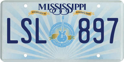 MS license plate LSL897