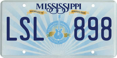 MS license plate LSL898