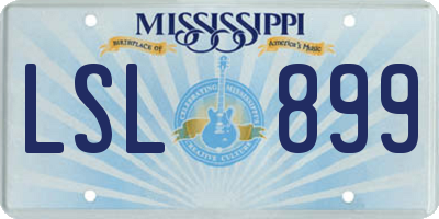 MS license plate LSL899