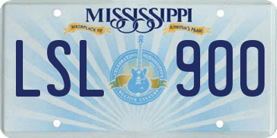 MS license plate LSL900