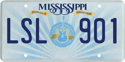 MS license plate LSL901