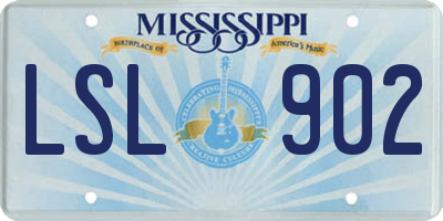 MS license plate LSL902