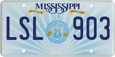 MS license plate LSL903