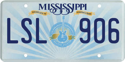 MS license plate LSL906