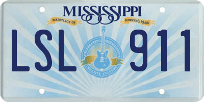 MS license plate LSL911