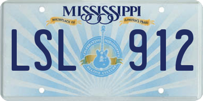 MS license plate LSL912
