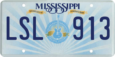 MS license plate LSL913