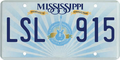 MS license plate LSL915