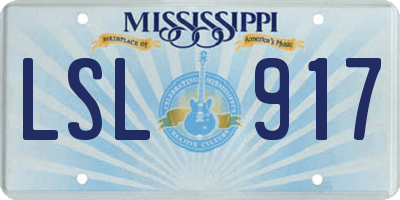 MS license plate LSL917