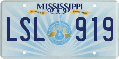MS license plate LSL919