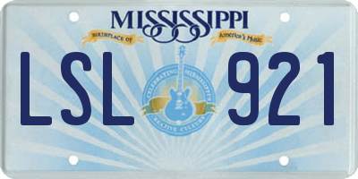 MS license plate LSL921