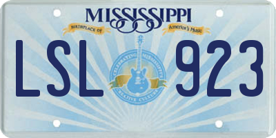 MS license plate LSL923