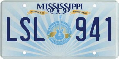 MS license plate LSL941
